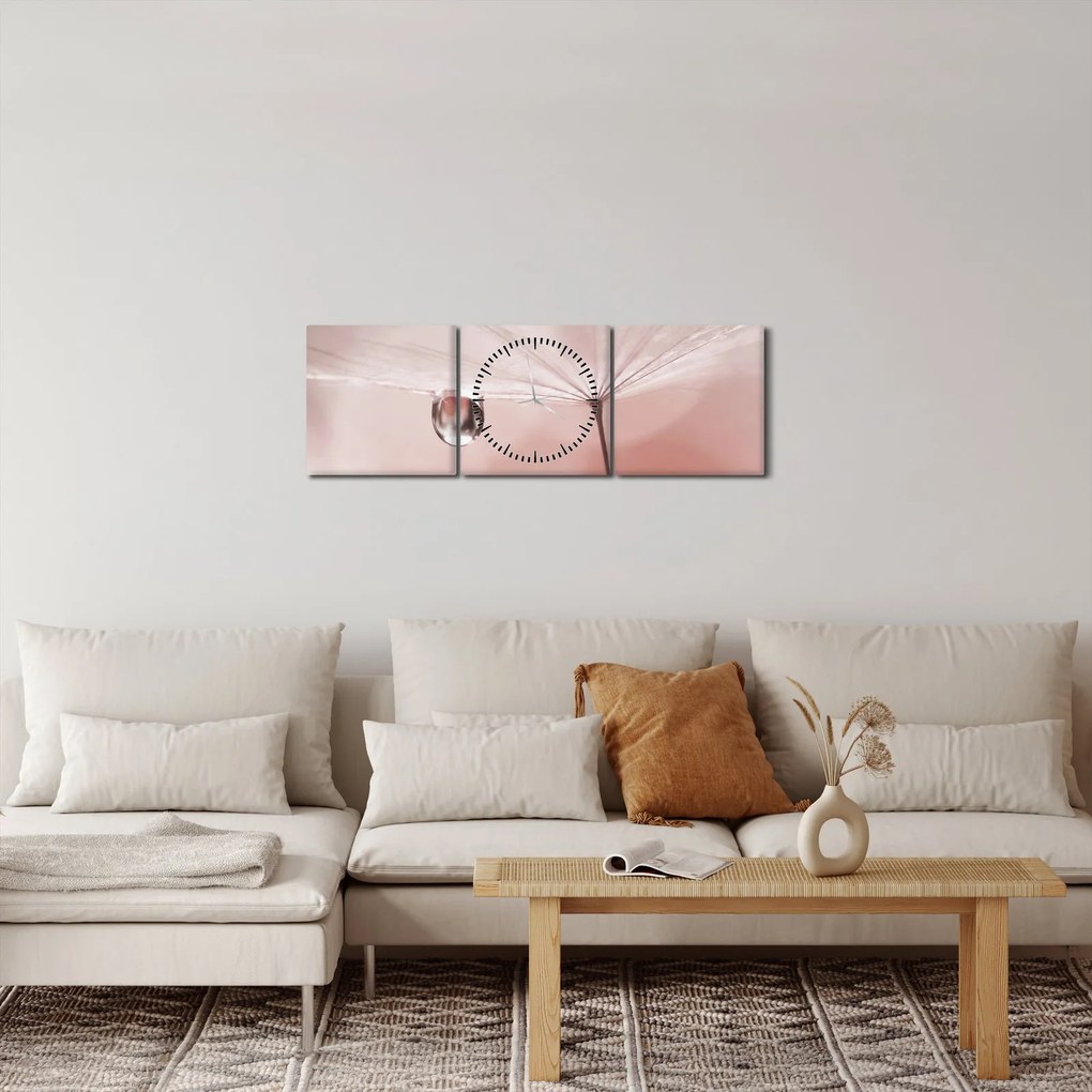 Obraz - Kvapka rosy (s hodinami) (90x30 cm)