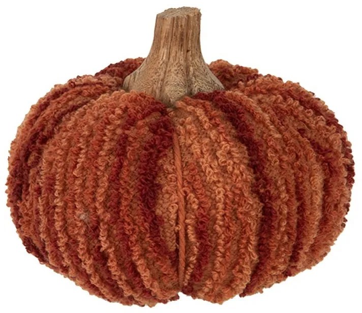 Tmavo tehlová látková dekorácia tekvice Pumpkin M - Ø 12*10 cm