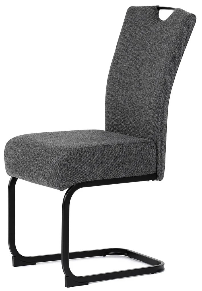 Autronic - Židle jídelní, taštičkové pružiny v sedáku, šedá látka, černý kov - DCL-E2008 GREY2