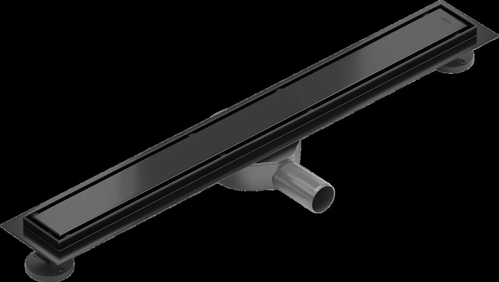 Mexen Flat 360°, nerezový sprchový žľab vzor M13 2v1 na vloženie dlažby 70 cm, čierna matná, 1710070-40