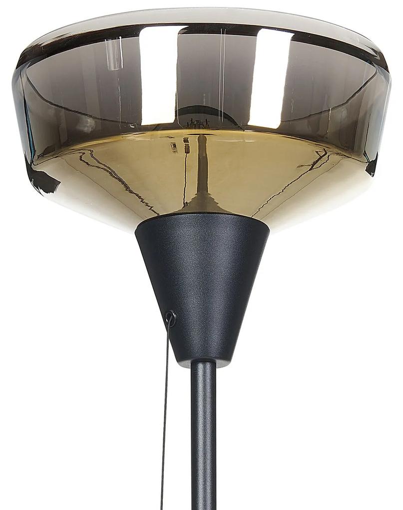 Kovová stojaca lampa 175 cm čierna/zlatá TALPARO Beliani