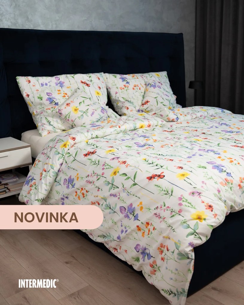 INTERMEDIC SK Posteľná obliečka Lúka 140x200/70x90 cm – bavlnené obliečky s kvetinovým vzorom