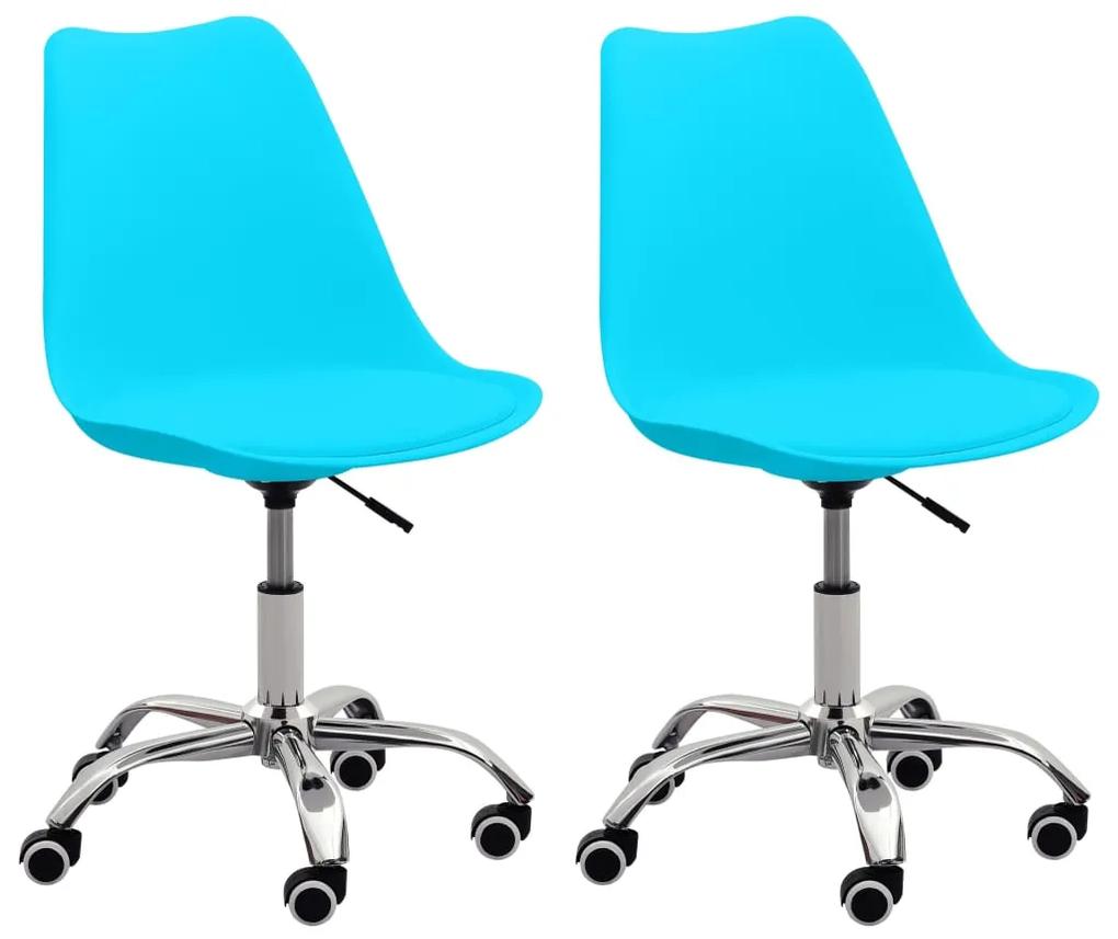 vidaXL Kancelárske stoličky 2 ks modré umelá koža