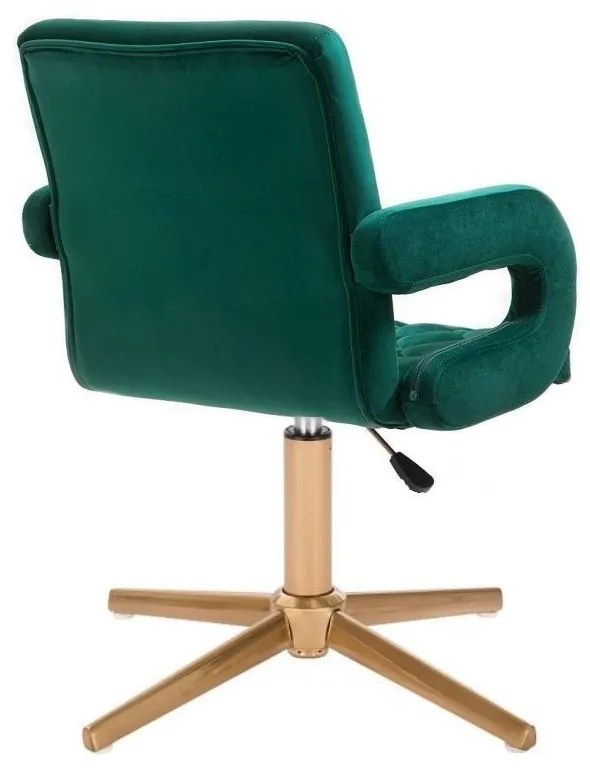 LuxuryForm DESIGN Stolička BOSTON VELUR na zlatom kríži - zelená