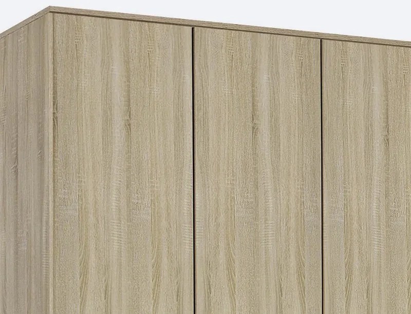 Šatníková skriňa Rasant Extra, 168 cm, dub sonoma/šedá