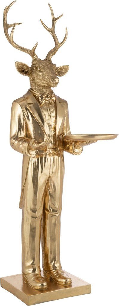 Dekorácia veľký zlatý jeleň Waiter – 72*59*194 cm