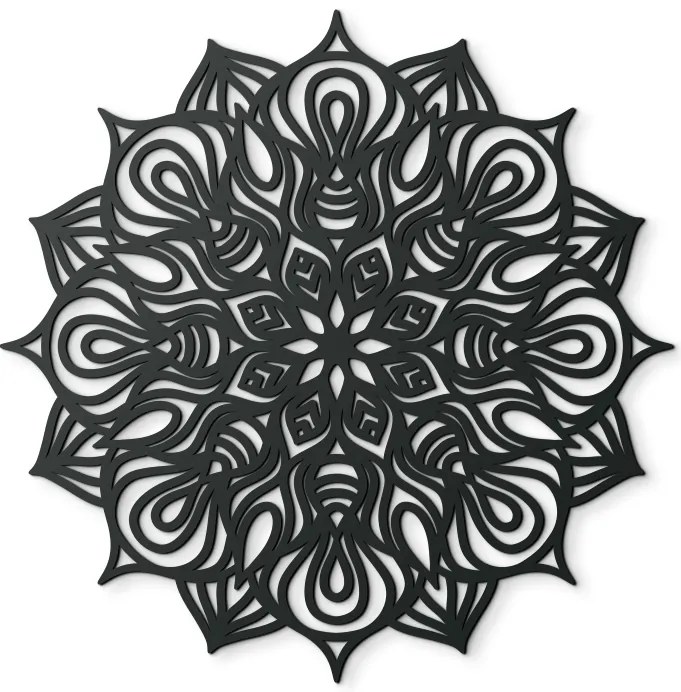 drevko Drevená mandala Hypnóza Rozmer obrazu: 44,5 x 44,5 cm, Farba dekorácie: Čierna