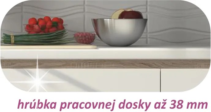 KONDELA Line 260 kuchyňa dub sonoma / biela