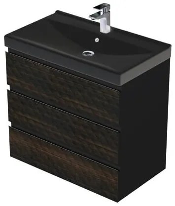 Kúpeľňová skrinka s umývadlom SAT Cube Way 80x76,5x46 cm dub wellington mat CUBE3D46803ZHVERB, 1 ks
