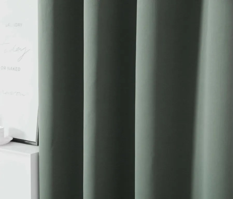 Sivozelený záves OXFORD 140x250 cm Zavesenie: Kovové krúžky