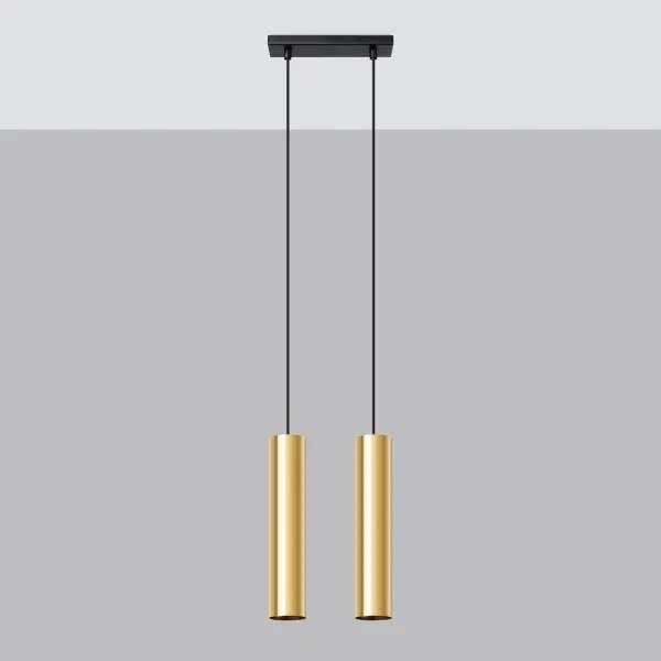 Sollux SL.1241 - Luster na lanku LAGOS 2xGU10/10W/230V zlatá