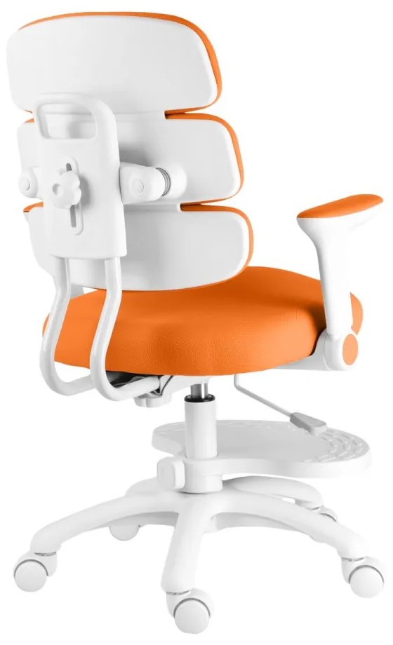 Detská rastúca stolička Neoseat KIDDY THREE — látka, prateľný poťah, oranžová