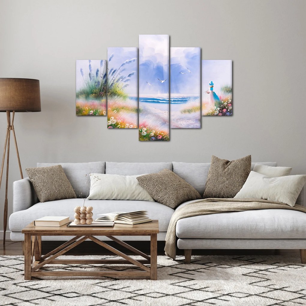Obraz - Romantická pláž, olejomaľba (150x105 cm)
