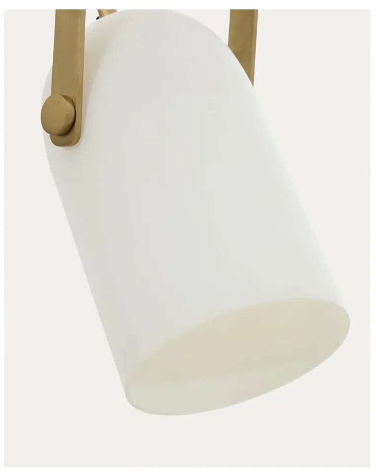 Biele závesné svietidlo so skleneným tienidlom ø 14 cm Reisy – Kave Home