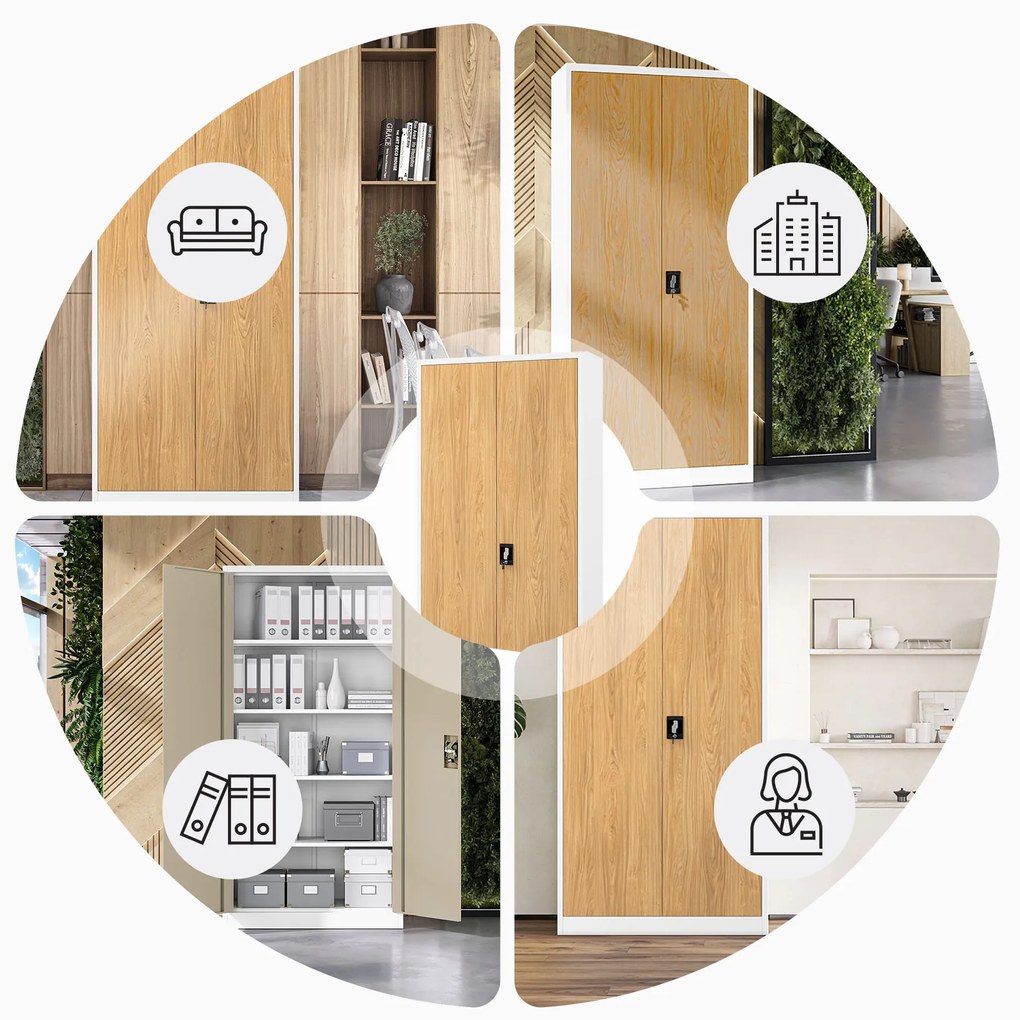 Skrinka na dokumenty biela/zlatý dub: Eco Design JAN H