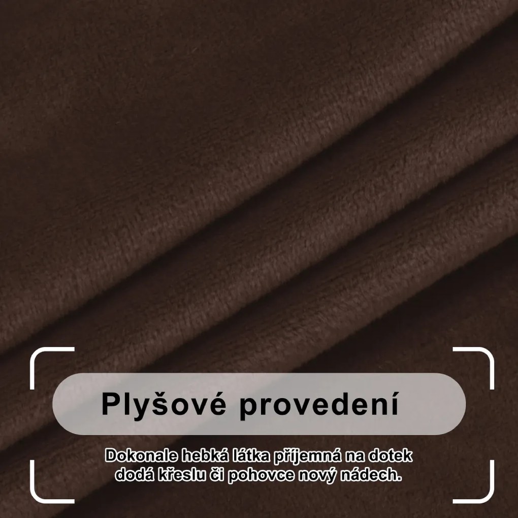 Elastický plyšový poťah na dvojmiestnu pohovku BestBerg / čokoláda
