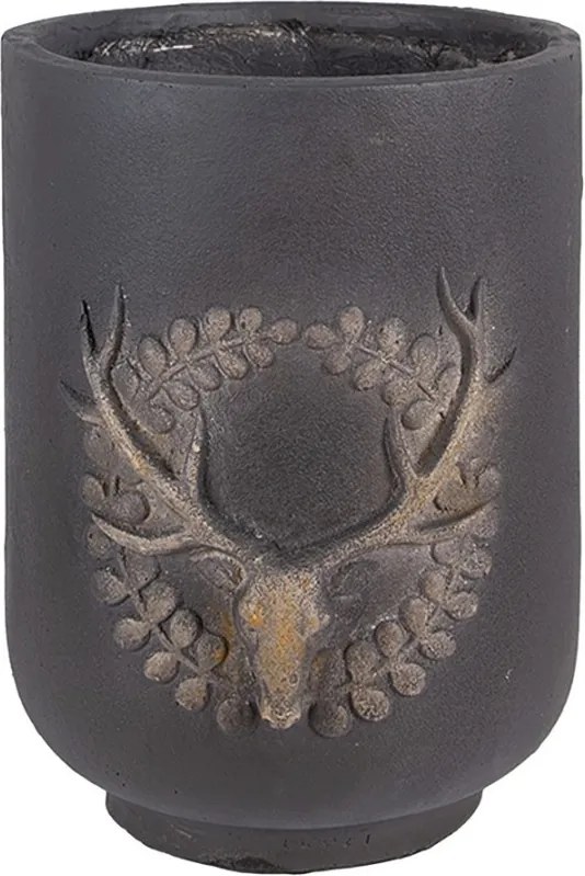Granitový antik kvetináč s jeleňom Deer - Ø 23*31 cm