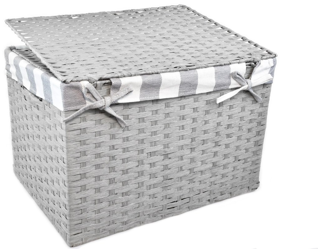 Úložný box s vekom sivý Rozmery (cm): 40x29, v. 28