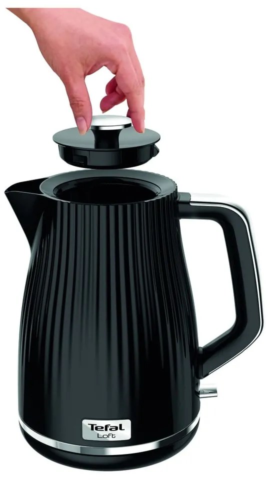 Čierna rýchlovarná kanvica 1,7 l Loft KO250830 – Tefal