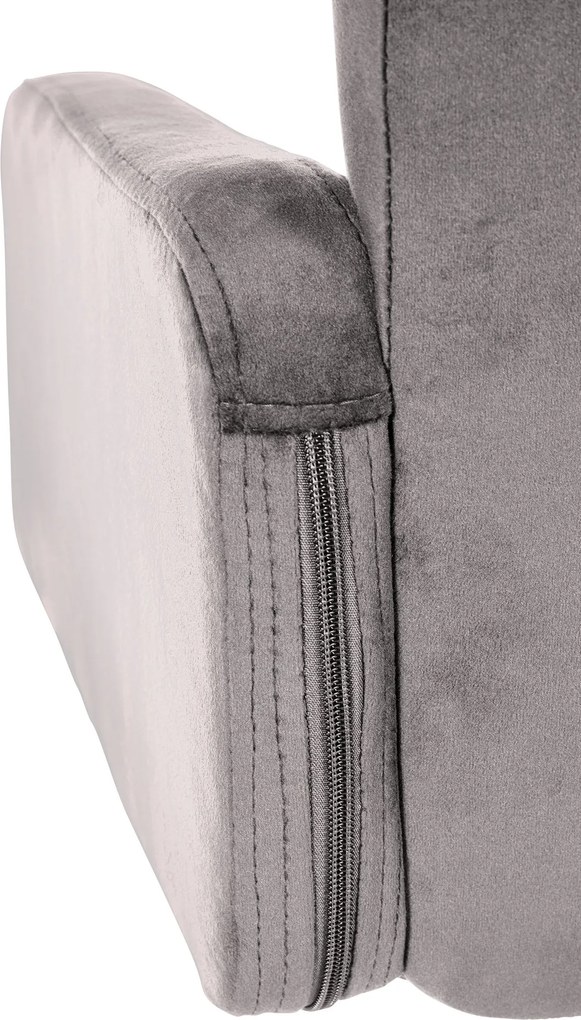 Barová stolička Los Angeles - zamat, chróm rám - šedá