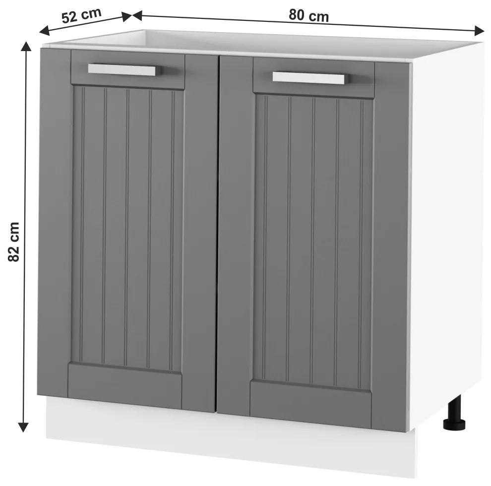 Dolná kuchynská skrinka Julia Typ 60 - tmavosivá / biela
