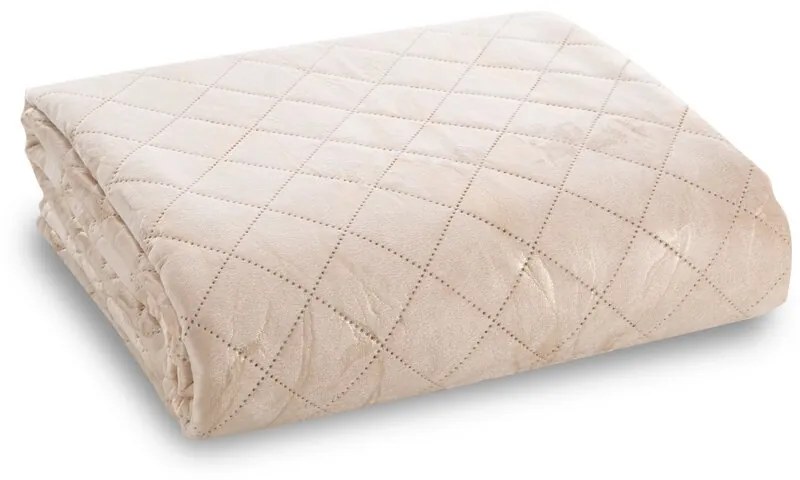 Dekorstudio Zamatový prehoz na posteľ LUIZ6 s lesklým mramorovým vzorom - béžový Rozmer prehozu (šírka x dĺžka): 170x210cm