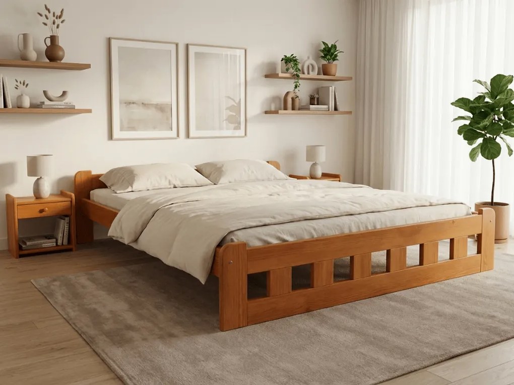 Posteľ Naomi zvýšená 120 x 200 cm, jelša Rošt: Bez roštu, Matrac: Matrac DELUXE 10 cm