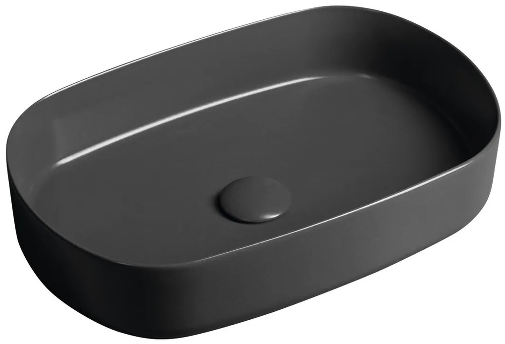 Isvea Isvea, INFINITY OVAL keramické umývadlo na dosku, 55x36cm, antracit, 10NF65055-2C