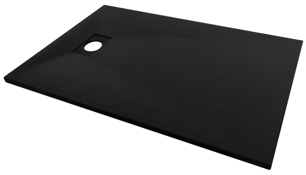 Cerano Gusto, obdĺžniková sprchová vanička 120x70x3 cm z minerálneho kompozitu, čierna matná, CER-CER-414608