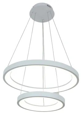Brilagi - stmievateľný závesný luster na lankách FALCON SLIM LED/68W/230V, priemer 50 cm, biela, s diaľkovým ovládaním