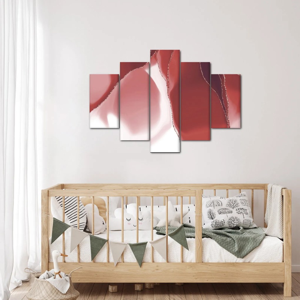 Obraz - Červená abstraktná kvetina N⁰3 (150x105 cm)