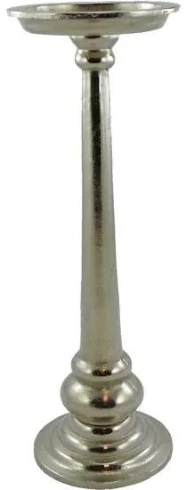 Strieborný antik kovový svietnik široký - Ø14* 40cm