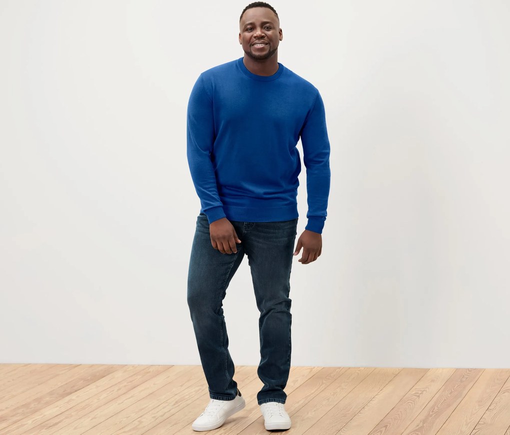 Pulóver z vlny merino, modrý