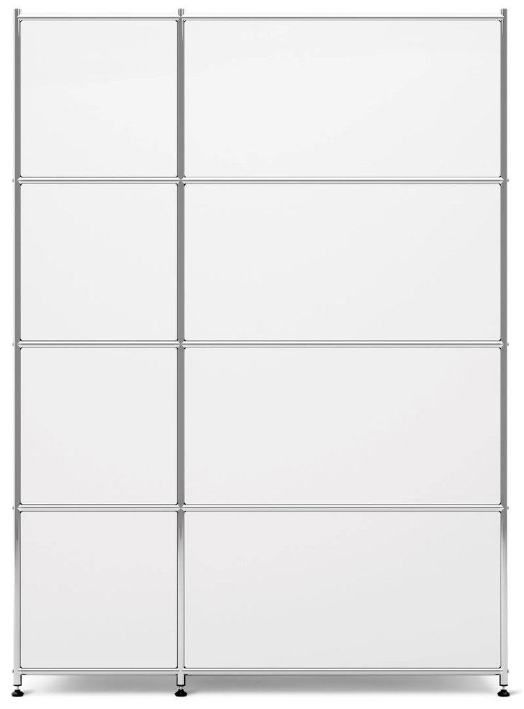 Kovová skrinka »CN3« so 4 výklopnými priečinkami, biela