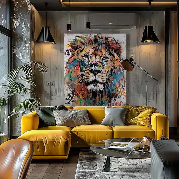 Obraz Graffiti Lion | Talianske plátno | different dimensions