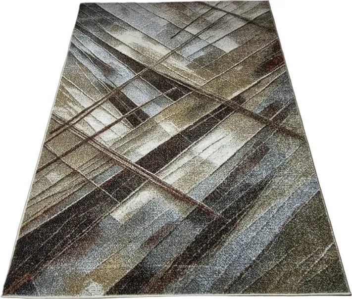 HU Hnedý moderný koberec Villa 872 s linkovaným vzorom Rozmer: 200x290 cm