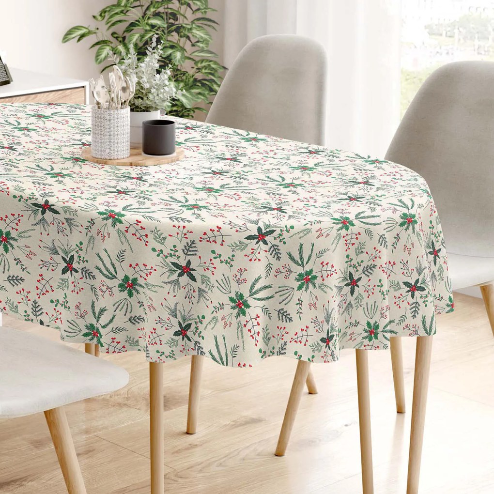 Goldea oválny obrus valencia - lesné vetvičky 140 x 180 cm