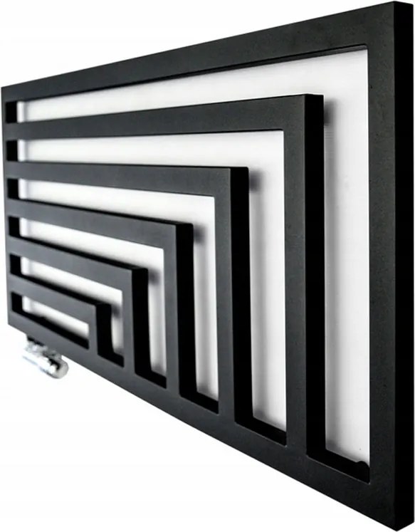 Regnis Kreon Zenit, vykurovacie teleso 1400x550 mm, 678W, čierna matná, KZ140/55/PD/D7/BLACK