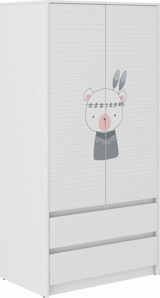 Wooden Toys Detská skriňa B-9 MEDVEDÍK INDIÁN