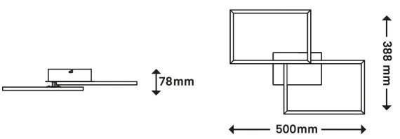 Briloner 3149-018 - LED Stmievateľný prisadený luster FRAME 2xLED/15W/230V + DO