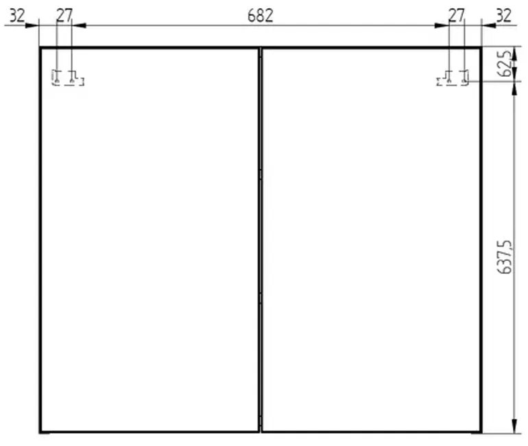 Mereo, Mereo Kúpeľňová zrkadlová skrinka 80 cm, galerka, 2 x dvierka, Multidecor, Dark Rockford Hic, MER-CN798G82DRH1