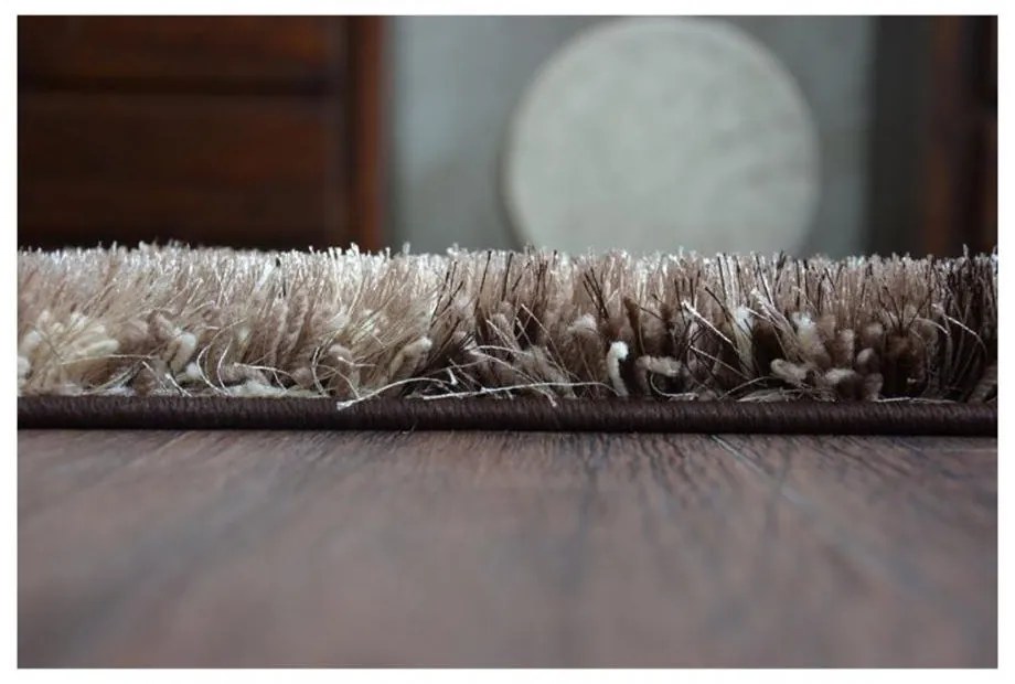 Luxusný kusový koberec Shaggy Ben hnedý 120x170cm