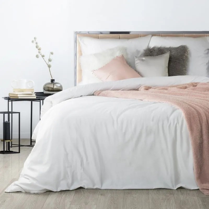 Eurofirany Biele posteľné obliečky NOVA z bavlneného saténu 200x220 cm, 70x90 cm/x2