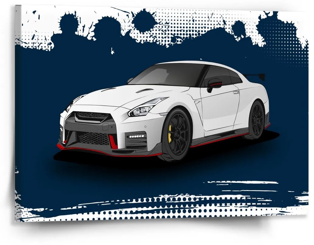 Sablio Obraz Nissan GTR 35 Modrý - 150x110 cm