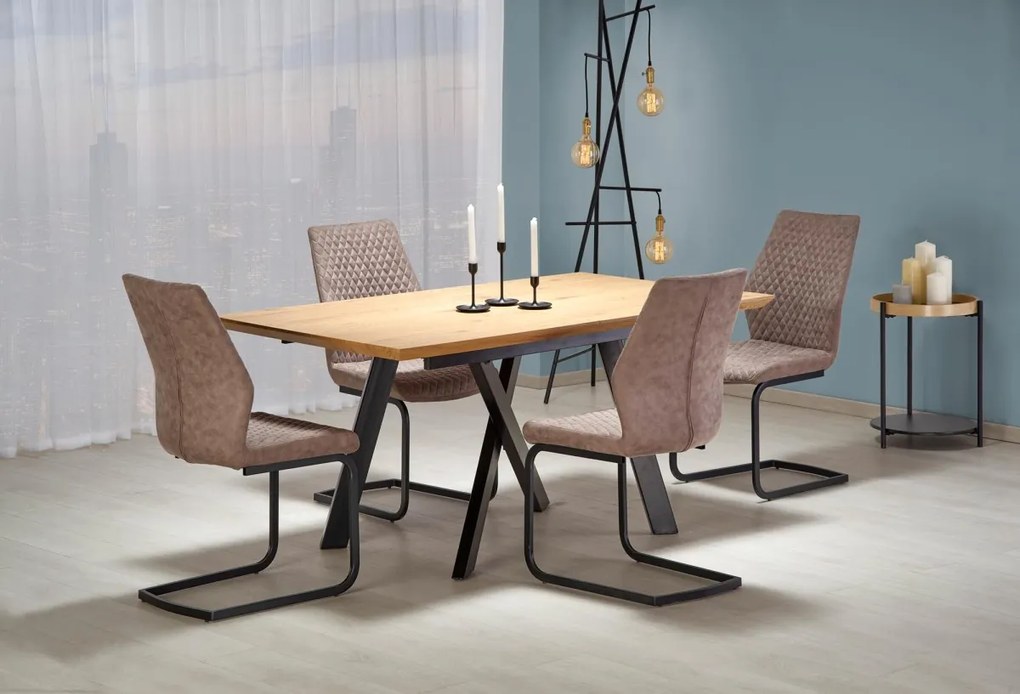 Rozkládací jídelní stůl Capital 160/200 cm zlatý dub/černý
