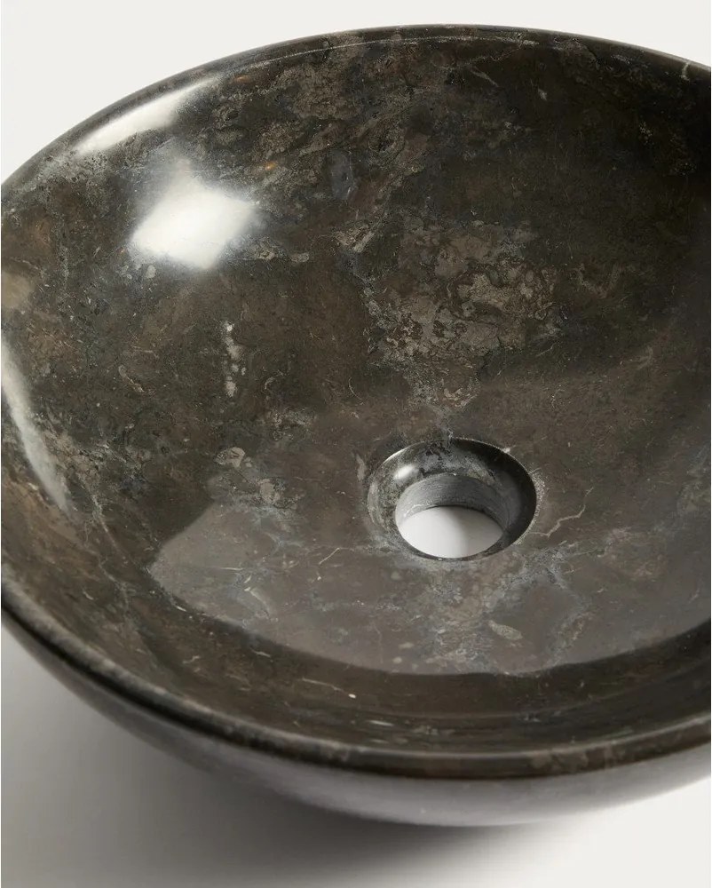 Sivé kamenné okrúhle umývadlo ø 40 cm Darnen – Kave Home