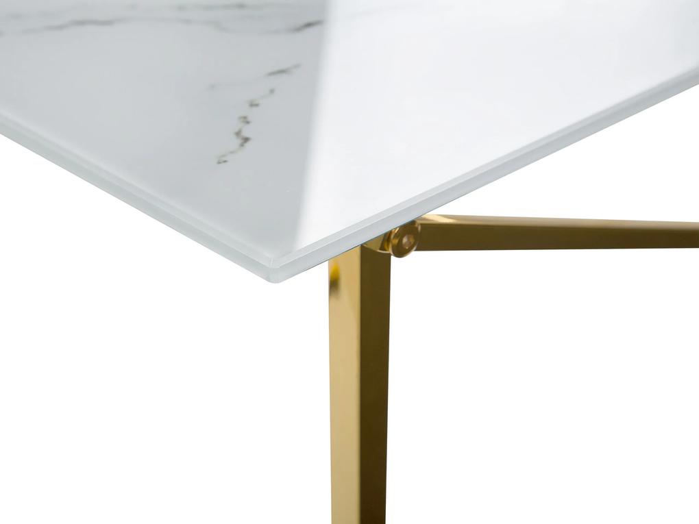 Konferenčný stolík s mramorovým efektom biela/zlatá EMPORIA Beliani