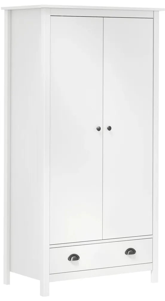 vidaXL 2-dverový šatník Hill Range biely 89x50x170 cm borovicový masív