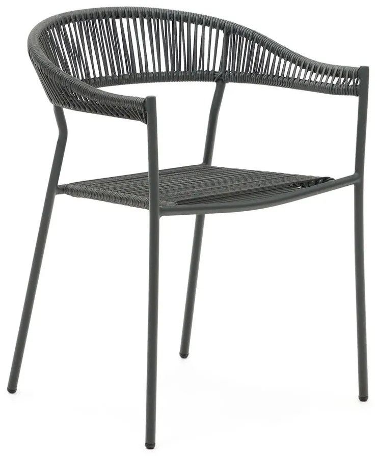 Sivé jedálenské stoličky z umelého ratanu v súprave 4 ks Futadera – Kave Home