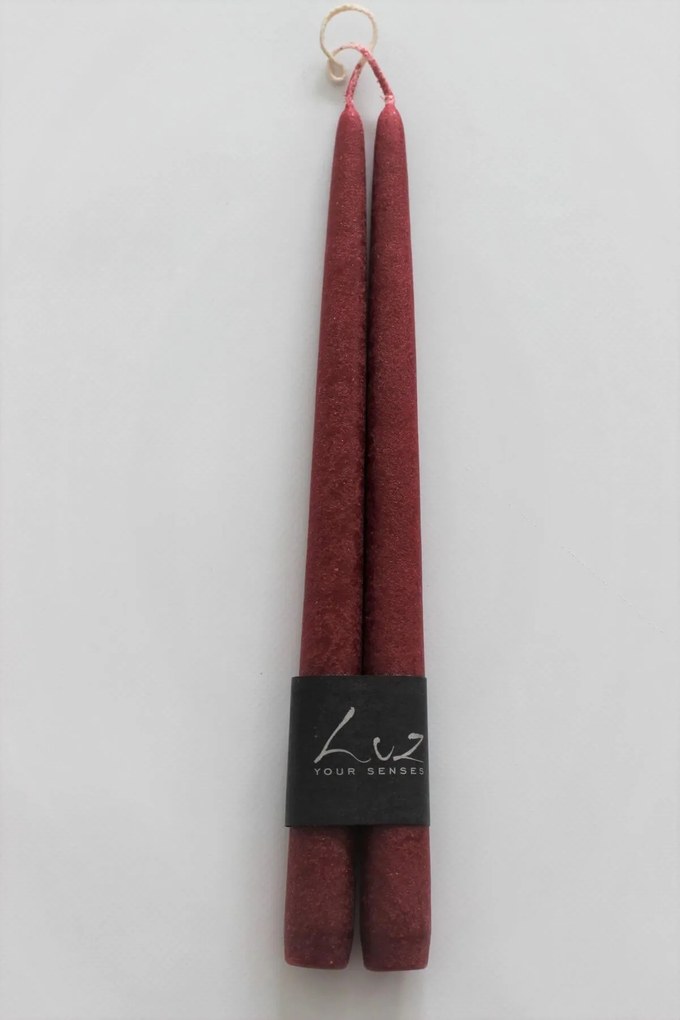 Bordová kónická sviečka BURGUNDY 2ks 30cm